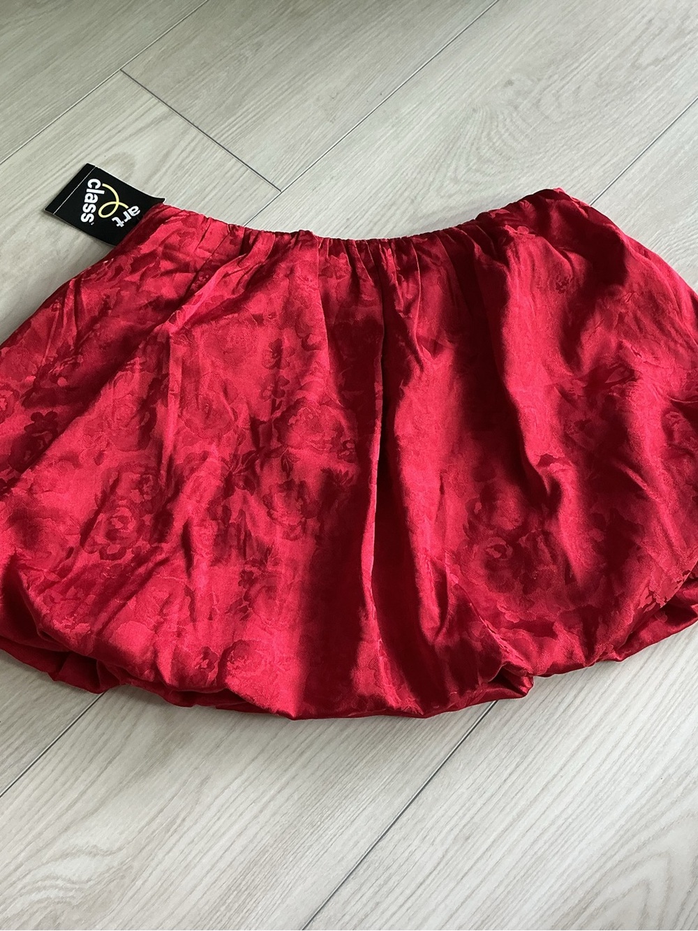 art class Red Floral Bubble Skirt